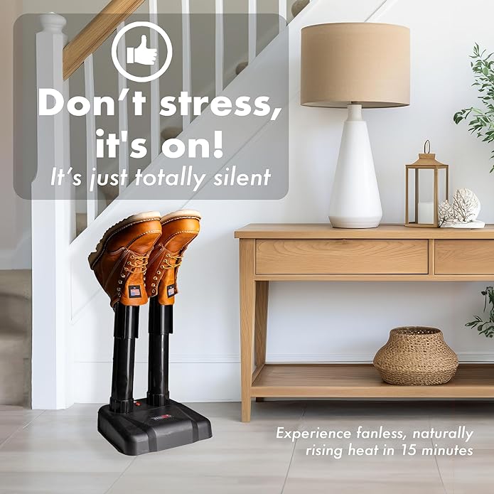 JobSite Boot Dryer - Silent Shoe Dryer & Warmer For Work Boots, Gloves & Shoes - Fanless Convection Dry - Helps Reduce Odor-Ruum Studio Home