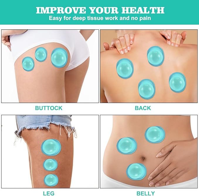Silicone Cupping Therapy Set - Cupping Kit for Massage Therapy - Cellulite Remover Cupping Set - Anti Cellulite Cup Massager, Vacuum Suction Massage Cups for Cellulite Reduction-Ruum Studio Home