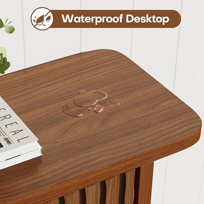 BECHAEO Mid Century Modern Console Table with Drawers, 51" Large 2-Tier Narrow Console Table with Storage Shelf, Sofa Station Behind The Couch, Accent Tables for Entryway, Hallway, Rustic Brown-Ruum Studio Home