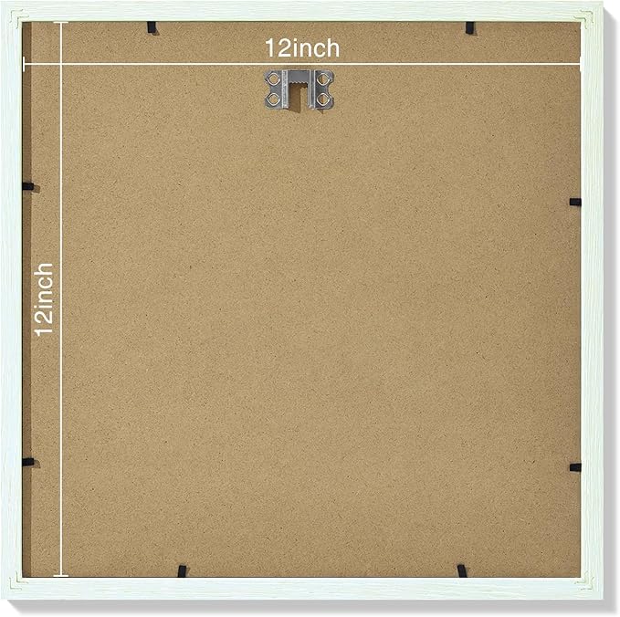 Vittanly 12x12 Picture Frames Set of 9, Shatter Resistant Plexiglass, Display 8x8 Pictures with Mat or 12x12 without Mat, Photo Frames for Wall Mount, Engineered Wood, Vintage Green-Ruum Studio Home