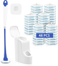 JEHONN Disposable Toilet Brush with 48 Wand Cleaner Refills, Wall Mounted Toilet Bowl Brush Holder Set, Bathroom Cleaning System for Sink Bathtub Wash Basin (Blue)-Ruum Studio Home