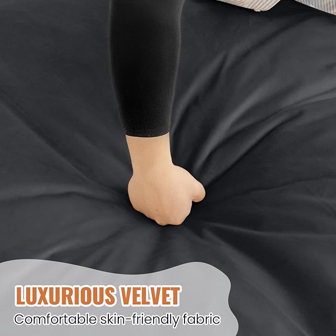 4FT Bean Bag Chair: Bean Bag with Velvet Cover, Fluffy and Comfy Bean Bag Chairs for Adults and Kids, Bean Bag Sofa Filled with High-Density Sponge for Gaming (Black)-Ruum Studio Home