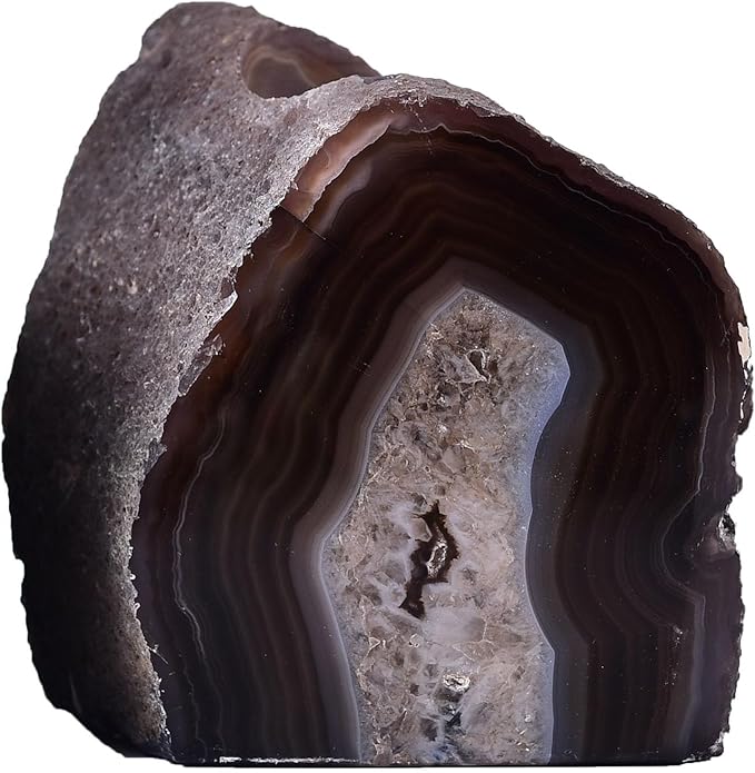 AMOYSTONE Earth Tone Agate Candle Stand 1.5-2lb Spa & Yoga Studio Essential | Natural Brazilian Stone | Meditation Sanctuary Decor | Eco-Friendly Spiritual Gift-Ruum Studio Home