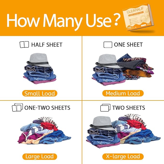 Laundry Detergent Sheets Up to 160 Loads, Amber Dusk - Great For Travel,Apartments, Dorms,CLEARALIF Laundry Detergent Strips Eco Friendly & Hypoallergenic - 80 Sheets-Ruum Studio Home