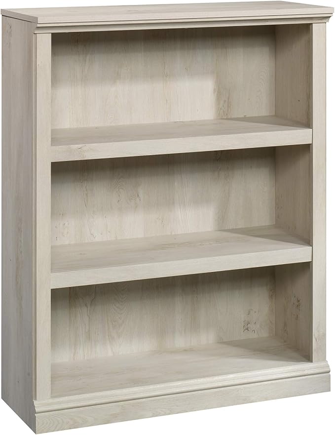 Sauder Miscellaneous Storage 3-Shelf Bookcase/ book shelf, Chalked Chestnut finish-Ruum Studio Home