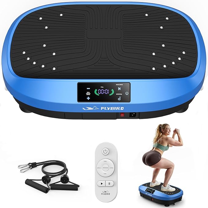 FLYBIRD Vibration Plate Exercise Machine, 120 Adjustable Speed High Intensity Vibration for Muscle Toning Weight Loss Lymphatic Drainage, Full Body Workout Vibration Plate Ideal for Fitness & Recovery-Ruum Studio Home