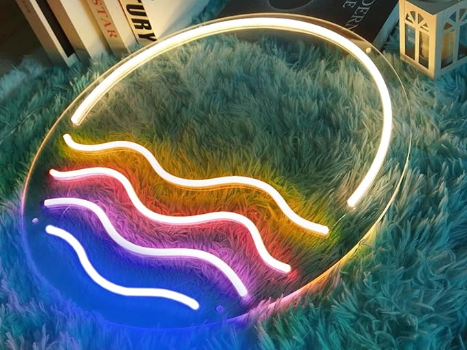 LED Decorative Lights USB Mountains Sunrise Sunset Led Neon Signs Home Decoration Wall Art Holiday Gift Brightness Adjustable 15''x15''-Ruum Studio Home