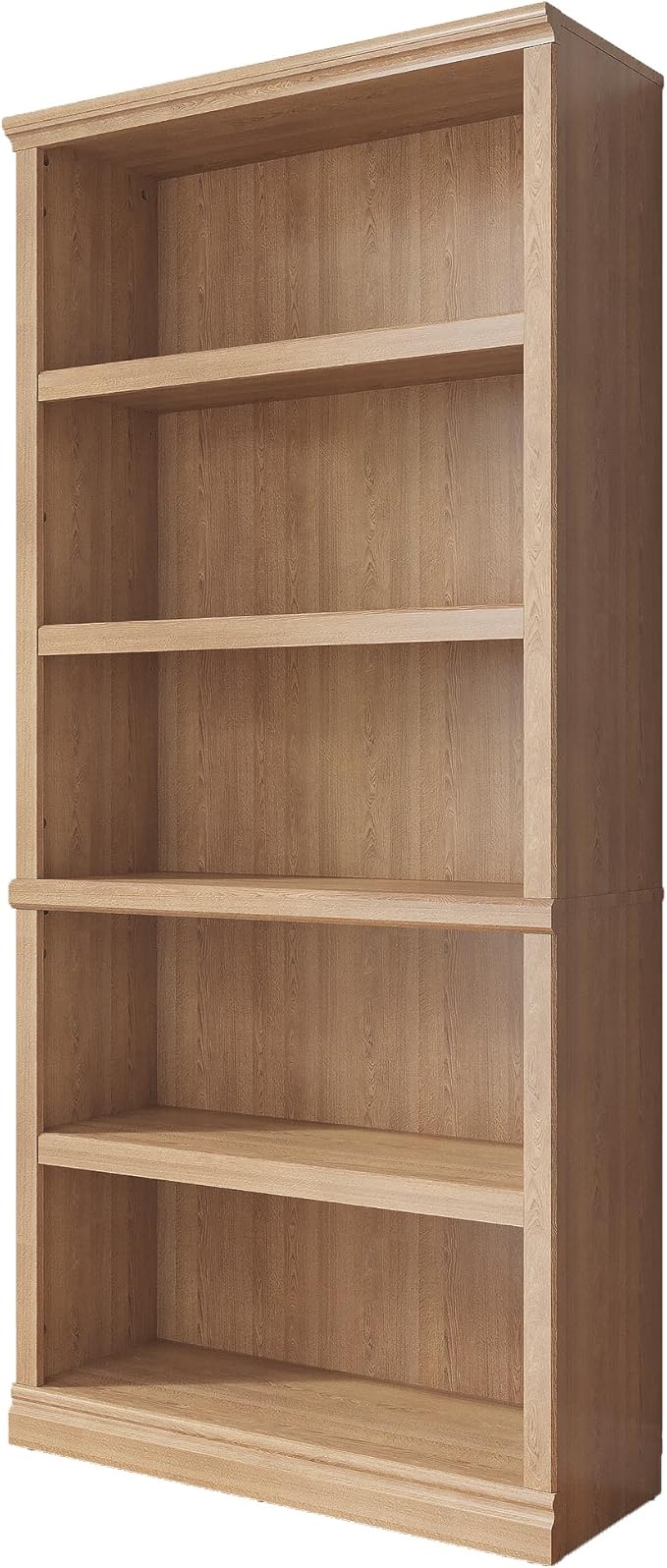 70 in Tall Bookcase, White Bookshelf Open Storage 5-Tier Shelves, 33 inch Wide Floor Standing Indoor Furniture, Book Cases for Home School Library Office Bedroom Kids, Oak 5 Tiers-Ruum Studio Home