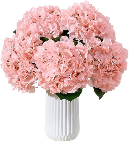 8Pcs Blush Fake Flowers Silk Hydrangea Artificial Flowers Bouquets Faux Hydrangea Stems for Home Table Centerpieces Wedding Party Decoration-Ruum Studio Home
