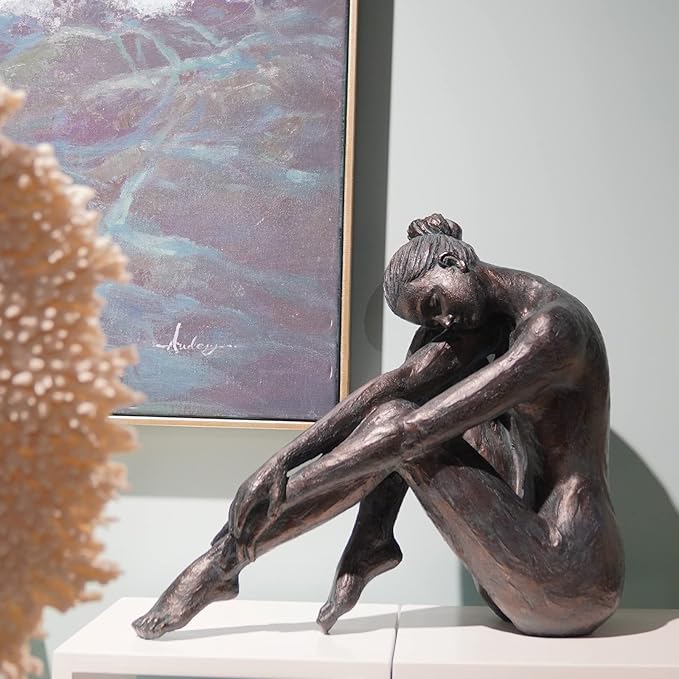 Guichifun Yoga Dancer Statue Home Decoration - Resin Bronze Sculpture Modern Creative Home Garden Statue Handicrafts Art Ware Home Décor Office Room or Outdoor Garden Gifts 16.3 x 7.15 x 13.9 Inch-Ruum Studio Home