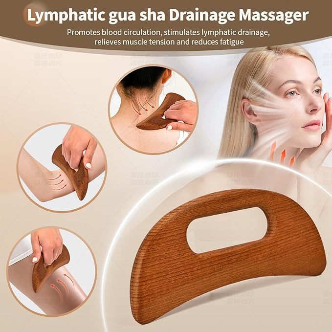 Wood Therapy Massage Tools 5-in-1 Lymphatic Drainage Massager for Muscle Pain Relief Maderoterapia Kit, Anti-Cellulite, Body Shaping&Contouring (set1)-Ruum Studio Home