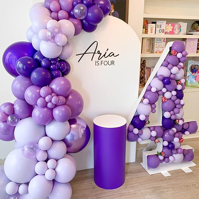 130pcs Dark Purple Balloons Different Sizes 18" 12" 10" 5" Party Latex Balloons for Birthday Halloween Graduation Baby Shower Anniversary Party Decorations-Ruum Studio Home