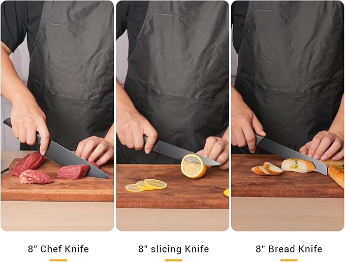 ZHANG XIAO QUAN SINCE 1628 15Pcs Knife Sets for Kitchen with Block,Knife Set with Built-in Sharpener Dishwasher Safe（Master A）-Ruum Studio Home