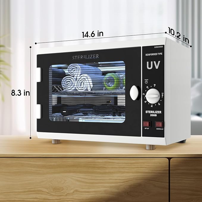 UV Sanitizer Cabinet. Dual Lamp UV Light Sanitizer Box with Timer Setting, Suitable for Cleaning of Various Items-Ruum Studio Home