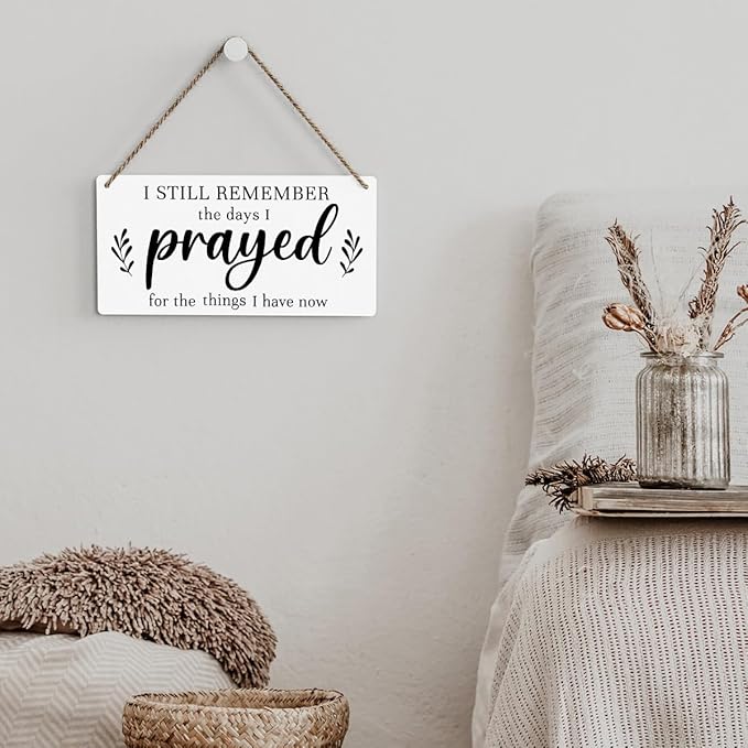 Christian Decor for Home I Still Remember The Days I Prayed Wall Decor Rustic Bible Verse Sign Scripture Printed Wood Sign Wall Art Religious Gifts Faith Based Gifts-Ruum Studio Home
