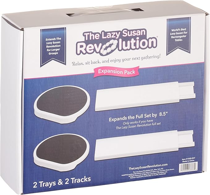 Expansion Pack - Dark Gray - 2 Straight Tracks and 2 Trays. Does not Work Without the Lazy Susan Revolution Full Set (Sold Separately).-Ruum Studio Home