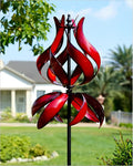 Yard Garden Wind Spinners - Large Outdoor Metal Wind Spinners with Stake, Yard Art Lawn Garden Decor (19" W x 87" H)-Ruum Studio Home