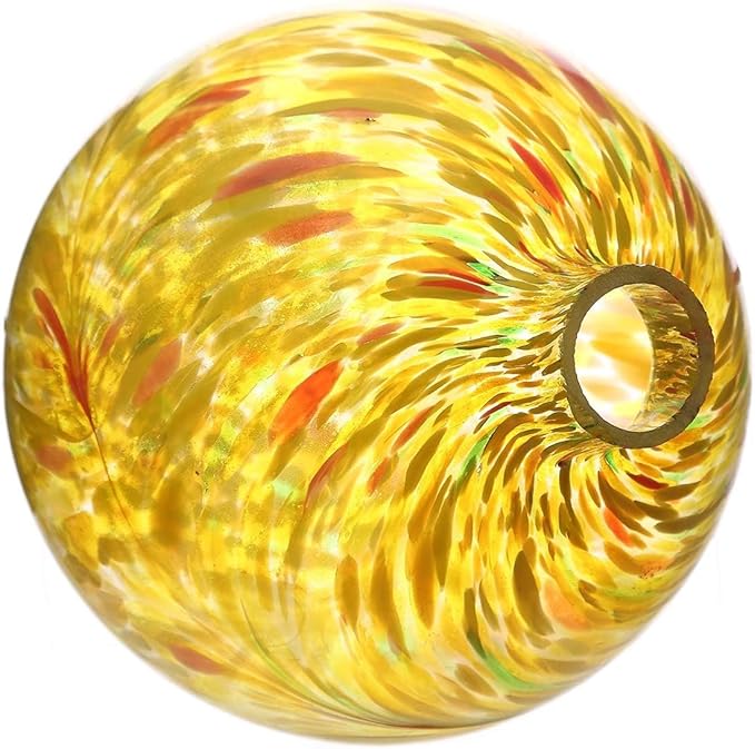 Gazing Ball 10 inch Colorful Glass Gazing Ball for Garden Decor, Indoor Outdoor Glass Gazing Globe Yard Decoration, Yellow-Ruum Studio Home