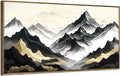 amatop Large Framed Canvas Wall Art Modern Abstract Mountain Landscape Art Print Zen Minimalist Artwork Black and White Decorative Motivational Picture for Office Living Room Bedroom Decor 48x24 Inch-Ruum Studio Home