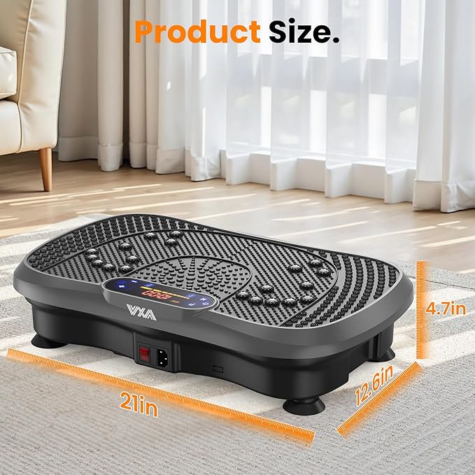 AXV Vibration Plate Fitness Platform Exercise Machine Vibrating Lymphatic Drainage Shaking Full Body Shaker Workout Vibrate Stand Shake Board Sport Gym for Weight Loss Fat Burner for Women Men-Ruum Studio Home