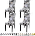 JQinHome Chair Covers for Dining Room Set of 4, High Stretch Removable Washable Parsons Chair Slipcover for Home Party Hotel Wedding Ceremony (Flower,4PCS)-Ruum Studio Home