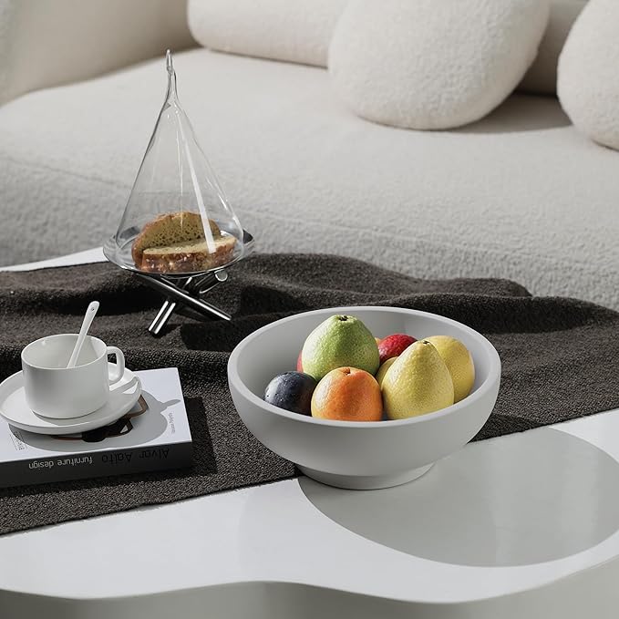 Concrete Fruit Bowl for Kitchen Counter - Modern Home Decor, Large Decorative Bowl for Fruits, Keys, and Candy, Durable and Stylish Design-Ruum Studio Home