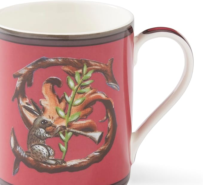 Spode Kit Kemp 12oz Mug, S Initial - Fine China Coffee Cup with Floral Alphabet Design, Custom Letter Mug for Unique Gift Giving - Personalized Kitchen Drinkware, Dishwasher Safe & Stylish-Ruum Studio Home