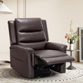 COLAMY Oversized Leather Recliner Chair, 360°Swivel Rocking Manual Recliner with Thick Cushioned Padding Backrest and Wide Seat - Darkbrown-Ruum Studio Home