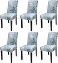 JQinHome Pattern Chair Covers for Dining Room Set of 6, High Stretch Removable Washable Parsons Chair Slipcover for Home Party Hotel Wedding Ceremony (Flower,6PCS)-Ruum Studio Home