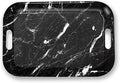 Serving Trays with Handles, 14.5 x 9.8 inch Rectangular Plastic Tray for Restaurant, Kitchen, Black Marble-Ruum Studio Home