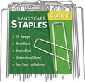 Landscape Staples 6 Inch 60 Pack, Garden Stakes Galvanized Garden Staples 11 Gauge, Plant Cover Stakes for Lawn Weed Barrier-Ruum Studio Home
