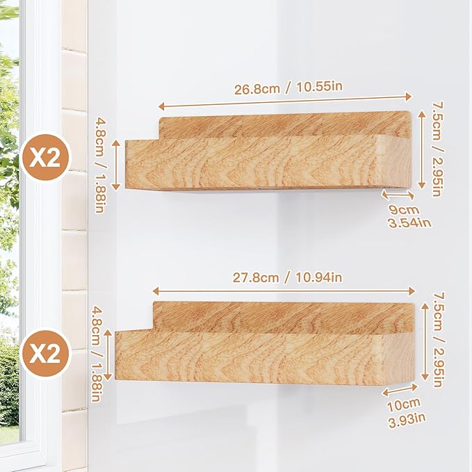 Magnetic Spice Rack for Refrigerator, Kitchen Organizer and Storage Shelf, Woodgrain (4 Pack)…-Ruum Studio Home