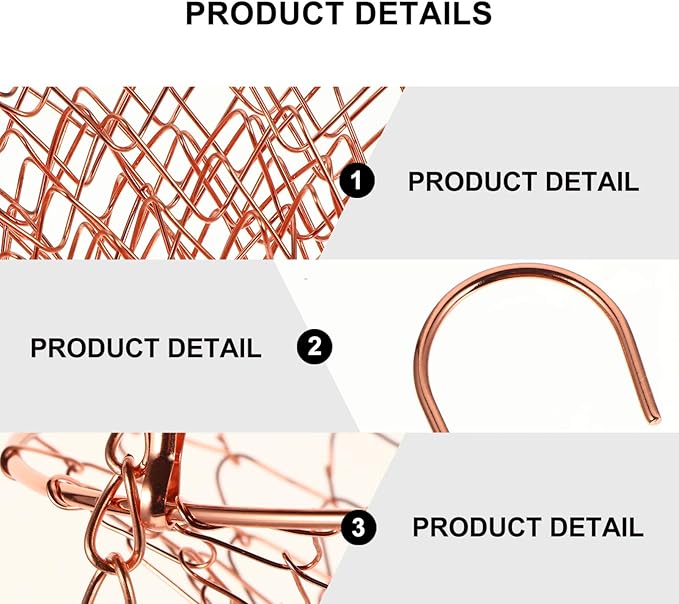 Yardwe 3 Tier Hanging Fruit Baskets Copper Wire Basket Fruit Vegetable Kitchen Storage Organizer Rustic Country Decor Round Metal Copper-Ruum Studio Home