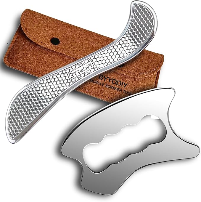 BYYDDIY Stainless Steel Muscle Scraper Tools Set & GuaSha Scraping Massage Tools,Derma Edge Massage Tool & Massage Scraper Tool (S2X)-Ruum Studio Home