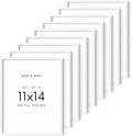 HAUS AND HUES 11x14 White Metal Picture Frames - Features Premium Aluminum, Vertical & Horizontal Hang, Shatterproof Plexiglass - Ideal for Home, Room, Office (11x14 in, White, Set of 9)-Ruum Studio Home