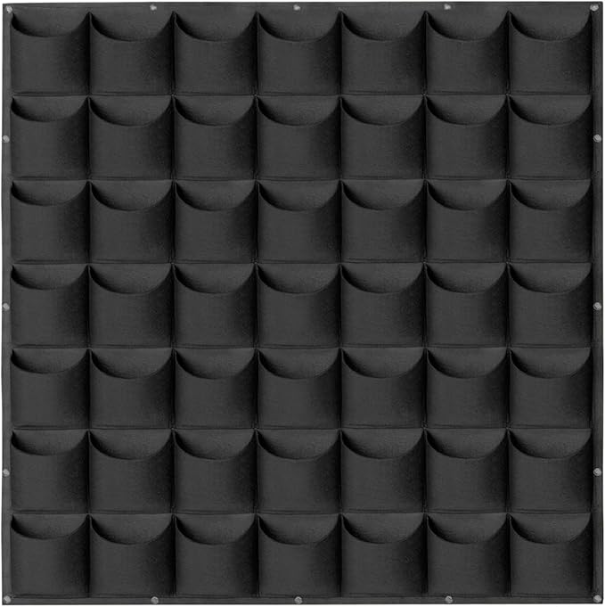 49 Pockets Hanging Planter Bags, Hanging Vertical Wall Mounted Plant Planting Grow Bags, Herb Garden Planter Outdoor Indoor Growing Bag, Gardening Vertical Greening Flower Container(1m×1m, Black)-Ruum Studio Home