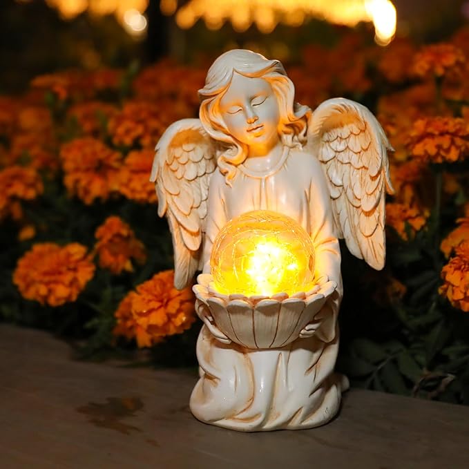 Angel Statue Outdoor Decor, Angel Gardening Gifts with Solar LED Lights-Ruum Studio Home