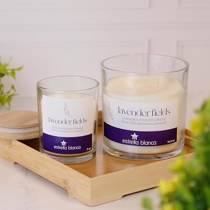 Lavender Fields Candle 7 oz – Best Smelling Soy Candle, Non Toxic, Long Lasting, Gift for Women, Natural Soy Wax, Home Decor & Spa Ambience, Aromatherapy, Relaxing Home Scent-Ruum Studio Home