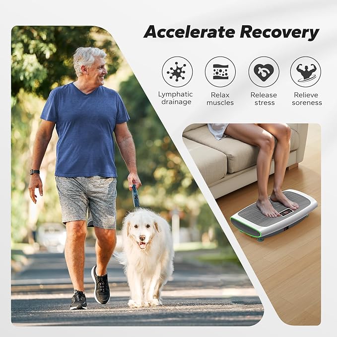 MERACH Vibration Plate Exercise Machine, 3D & 4D Vibration Plate with 2 Tension Ropes LED Display, Whole Body Vibration Platform for Women Men, Exercise Equipment for Home-Ruum Studio Home