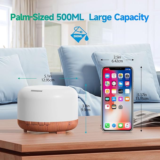 Diffuser, YIKUBEE Essential Oil Diffuser, 500ml Humidifier, Diffusers for Home, Aromatherapy Diffuser with Remote Control, Diffusers for Essential Oils Large Room-Ruum Studio Home