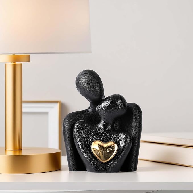 XMGZQ Mini Couple Statue Tv Stand Decor Items for Living Room Home Decor,Bedroom Decor for Couples Sculpture for Anniversary Wedding,Love Gifts for Couples 2025,Knick Knacks for Shelves-Ruum Studio Home