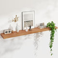 Floating Shelves for Wall, USA-Sourced Cherry Wood 55 Inch Long Wall Shelves, Natural Wooden Wall Mounted Picture Ledge Shelf, Nursery Book Storage Shelf Kids Bookshelf, Display Shelf for Bathroom-Ruum Studio Home