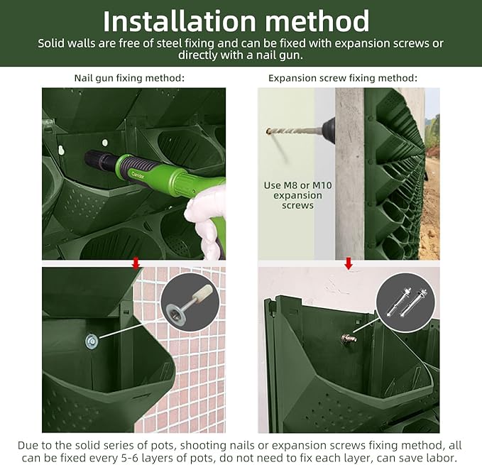 Self Watering Wall Mounted Vertical Planter, 36 Pots Wall Planter Indoor Vertical Living Green Plant Wall Easy Installation (Green with Timing System)-Ruum Studio Home
