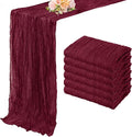 Burgundy 6 Pack Cheesecloth Table Runner 10FT Rustic Gauze Cheese Cloth Table Runner for Wedding Bridal Baby Shower Table Decor 20 x 120 Inch Long Boho Fabric Sheer Birthday Party Table Decorations-Ruum Studio Home