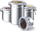 ENLOY 4-Piece Stainless Steel Airtight Food Storage Canister Set with Clear Lid, Containers Sets for Kitchen Counter for Sugar, Flour, Tea, Candy, Cookie, Spice, 28/32/38/65 oz-Ruum Studio Home
