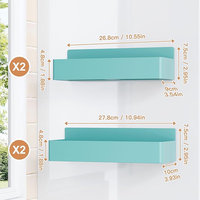 Magnetic Spice Rack for Refrigerator, Kitchen Organizer and Storage Shelf, Blue (4 Pack)…-Ruum Studio Home