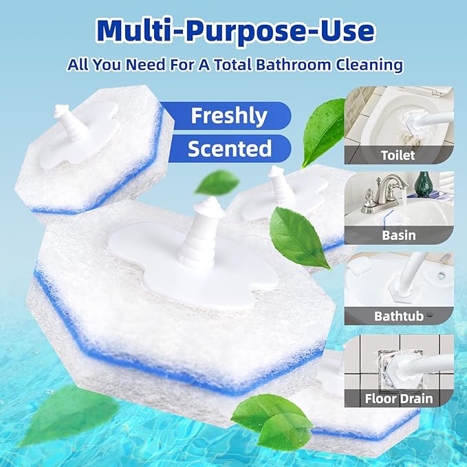 KOKL 60pcs Disposable Toilet Brush, Disposable Toilet Bowl Cleaners for Bathroom Cleaning, Compatible with Most Toilet Brushes-Ruum Studio Home