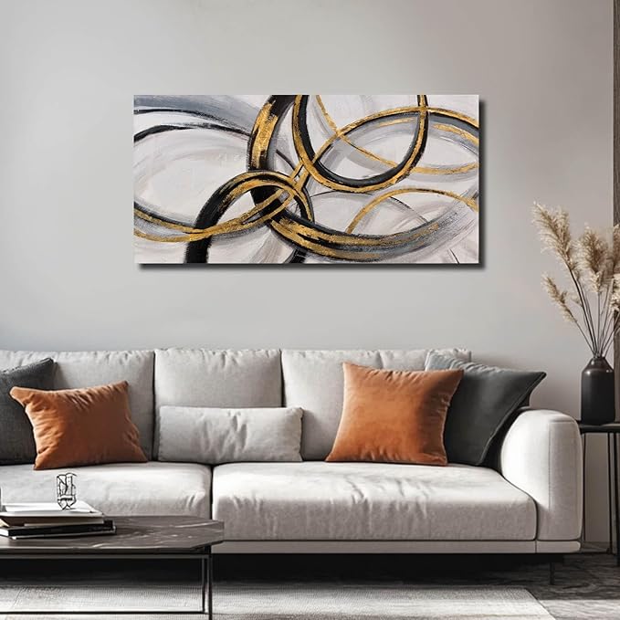 SOUGUAN Canvas Wall Art - Black and White Artwork - Abstract Graffiti Painting - Wall Art for Living Room Bedroom Kitchen Home Wall Decorations 20x40 Inch-Ruum Studio Home