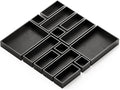 SpaceAid 14-Piece Bamboo Drawer Organizer Storage Boxes Set, Wood Tray Junk Drawer Organizers Multi-Use Divider Bins for Kitchen, Bathroom, Office Desk and Makeup Organization (14 Pack, Black)-Ruum Studio Home