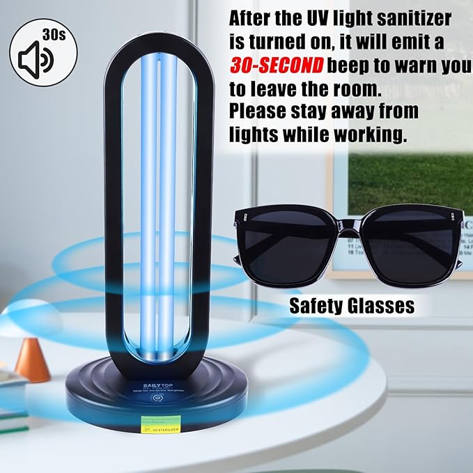 UV Light Sanitizer with Ozone,Ultraviolet Light Sanitizer for Room,UVO Lamp with Remote Control,Home Disinfection Device,15/30/60 Minutes Timer-Ruum Studio Home
